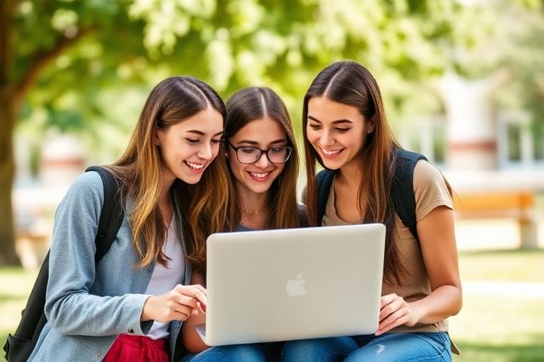 Students with laptop