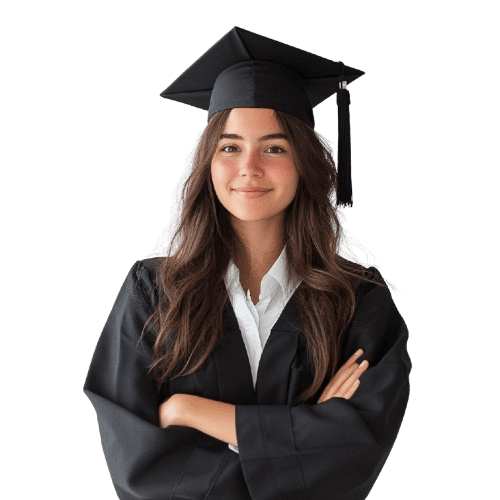 Happy graduate student